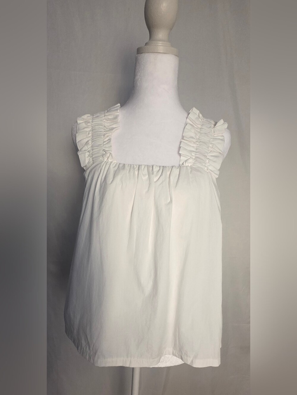 Magnolia White Ruffled Strap Tank Top
